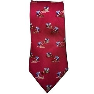 Trussardi Men’s Silk Red European Field Workers Amish Farmers Necktie Tie